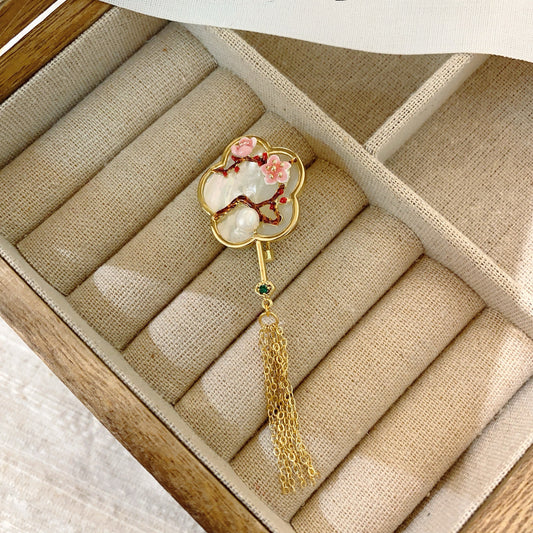 Handmade plum blossom brooch